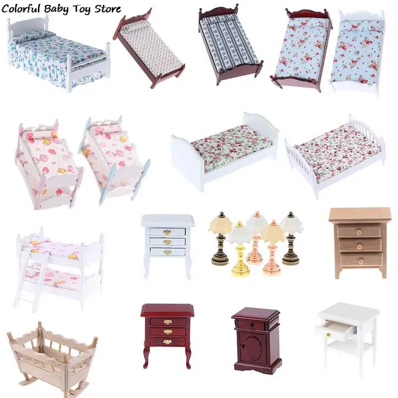 Кукольная Мини-кровать 1:12 1 шт. кукольная мебель для спальни кукольный домик