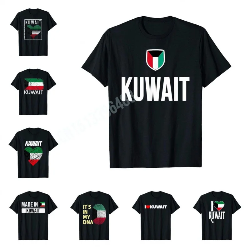 

Men Women T Shirt More Design Kuwaiti Flag Funny Kuwait Vacation T-Shirt Tops 100% 100% Cotton Tees