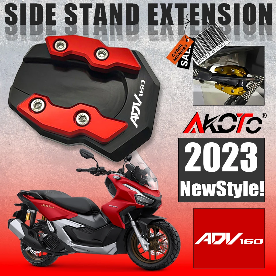 

Для Honda ADV 160 ADV160 2021-2023 2022 аксессуары для мотоциклов боковая подставка увеличитель пластина подставка удлинитель полки