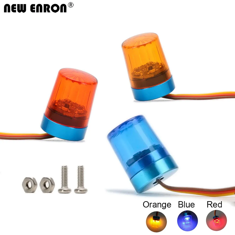 

NEW ENRON 1Pcs LED Light 13*18MM 10*15MM Police 5 Modes 360 Flash Rotation Ultra Bright Lamp For 1/10 1/14 Tamiya Tractor Truck