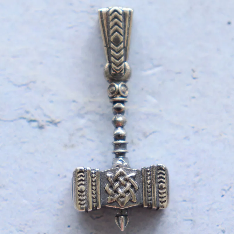 9 г 3D кулон с молотом Тора мужской 925 пробы сплошное серебро высокий модный хип-хоп