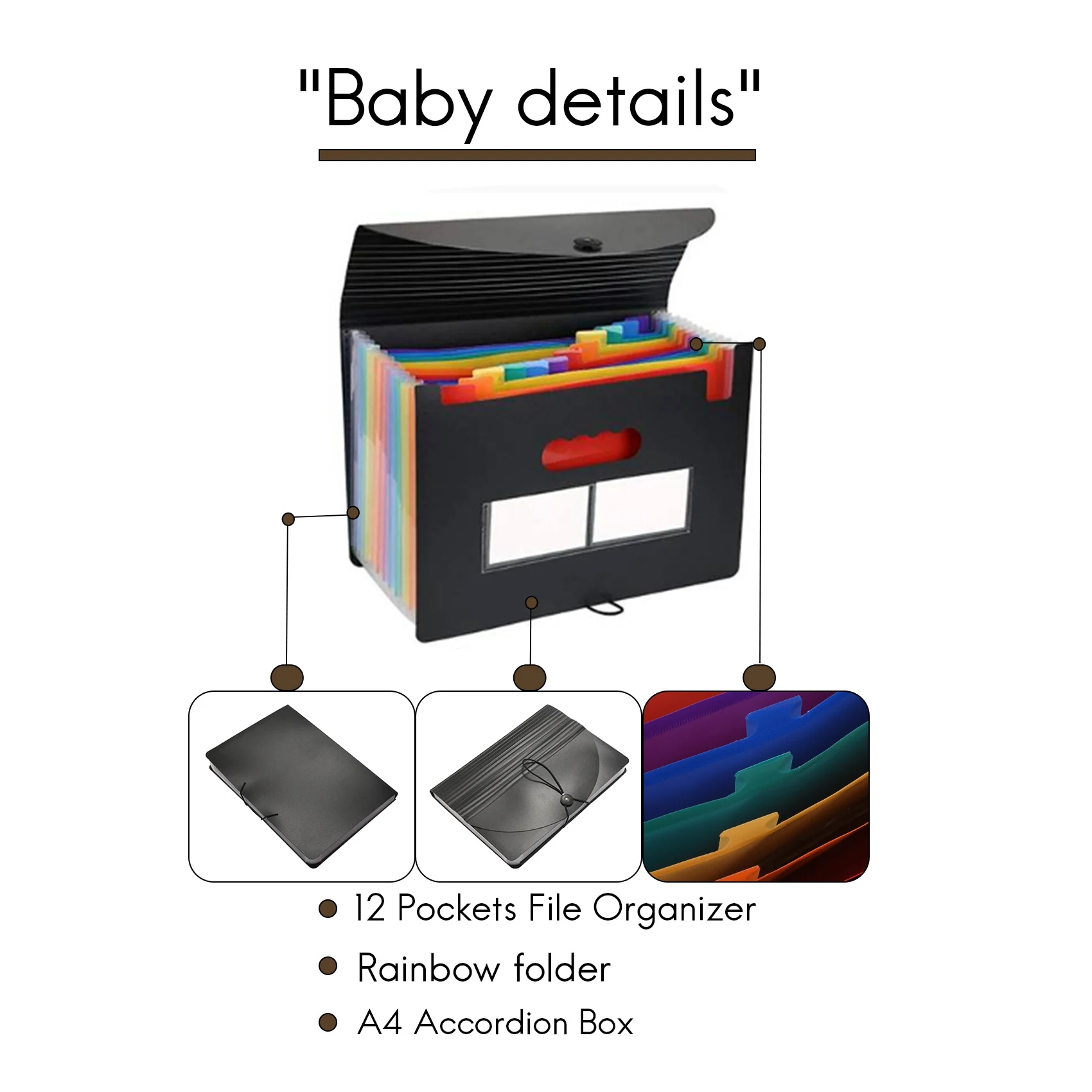 Расширяющаяся папка для файлов органайзер с 12 кармашками папки ДЛЯ ЗАПИСЕЙ