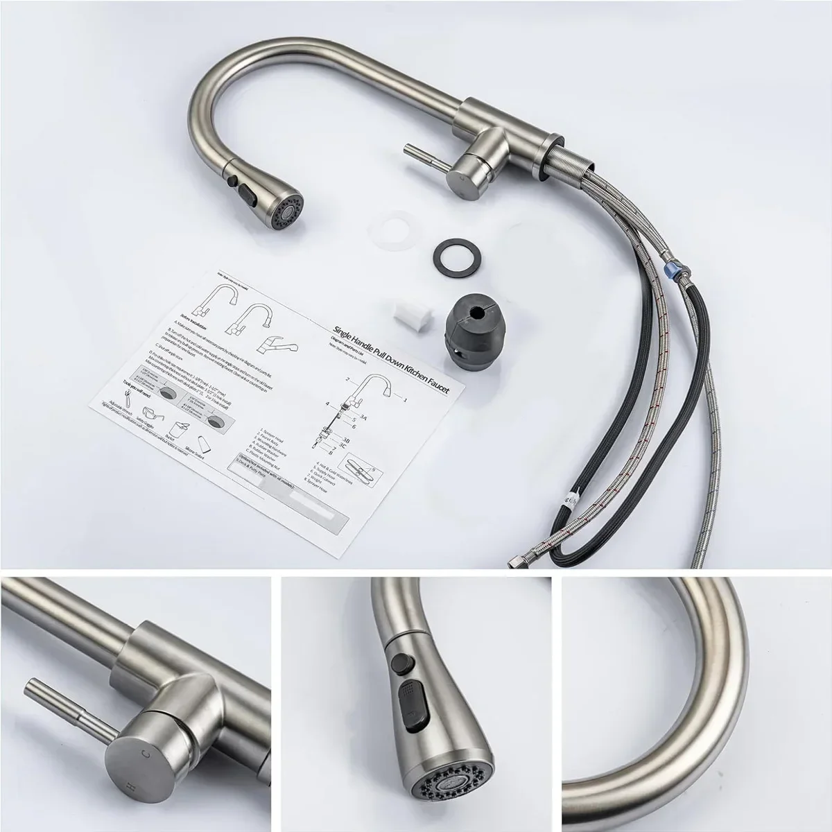 Кухонный смеситель из матового никеля