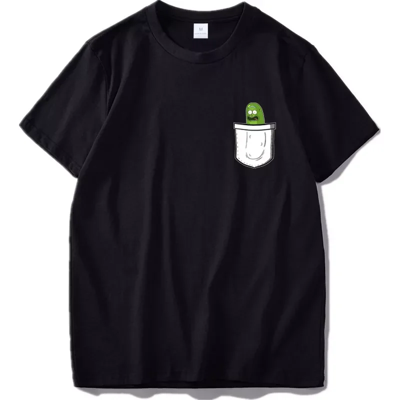 

Rick Pickle In Pocket T shirt 100% Cotton Inspired Pattern Print Short Sleeved Soft Breathable Spring Tshirt EU Size