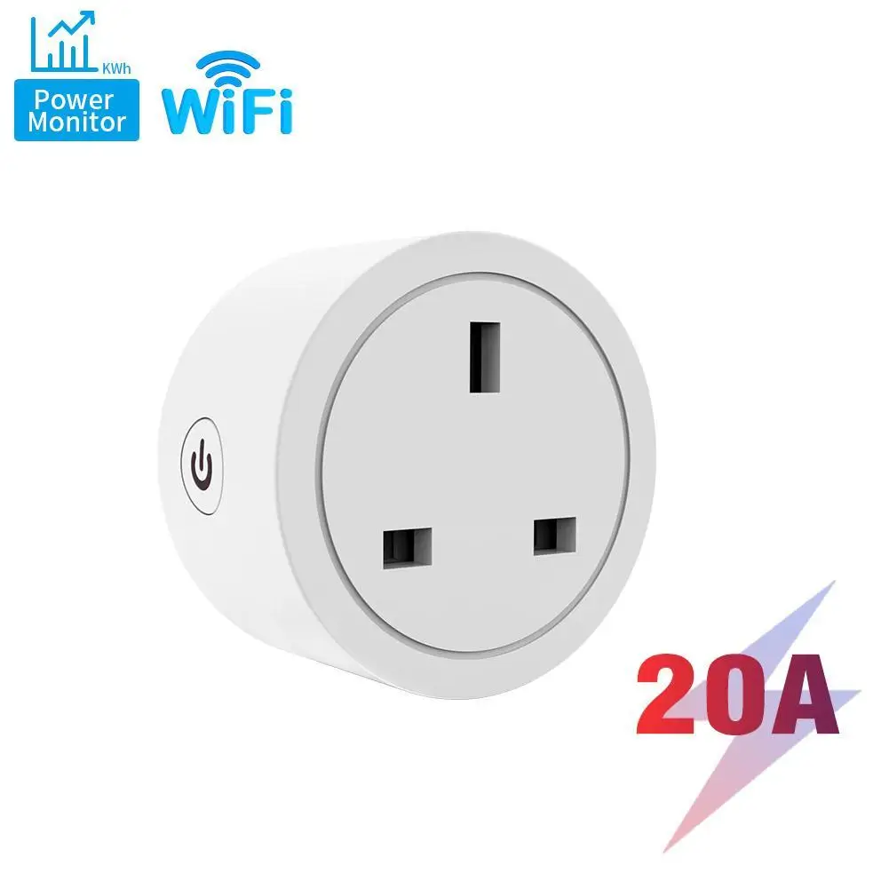 

10A AC 90-250V UK WiFi TUYA Smart Plug Socket Remote Control Home Appliances Smart Living Works For Alexa Google Home No Hub
