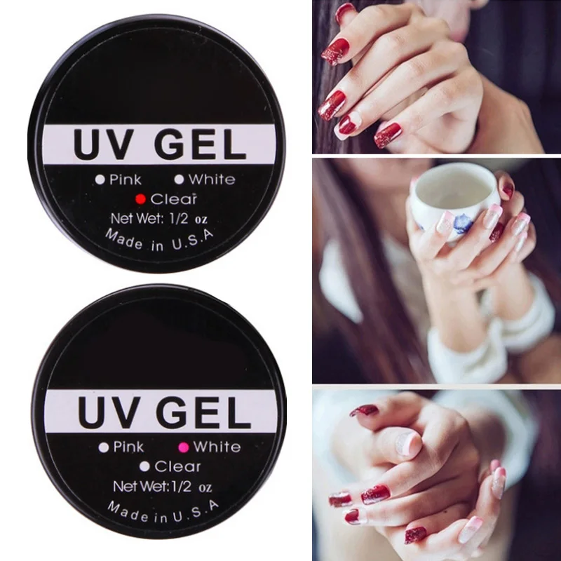 

Black Bottle Manicure Transparent Pink Plus White Extension Phototherapy Glue UV Gel Nail Art Tool Beauty EZ Phototherapy Gel