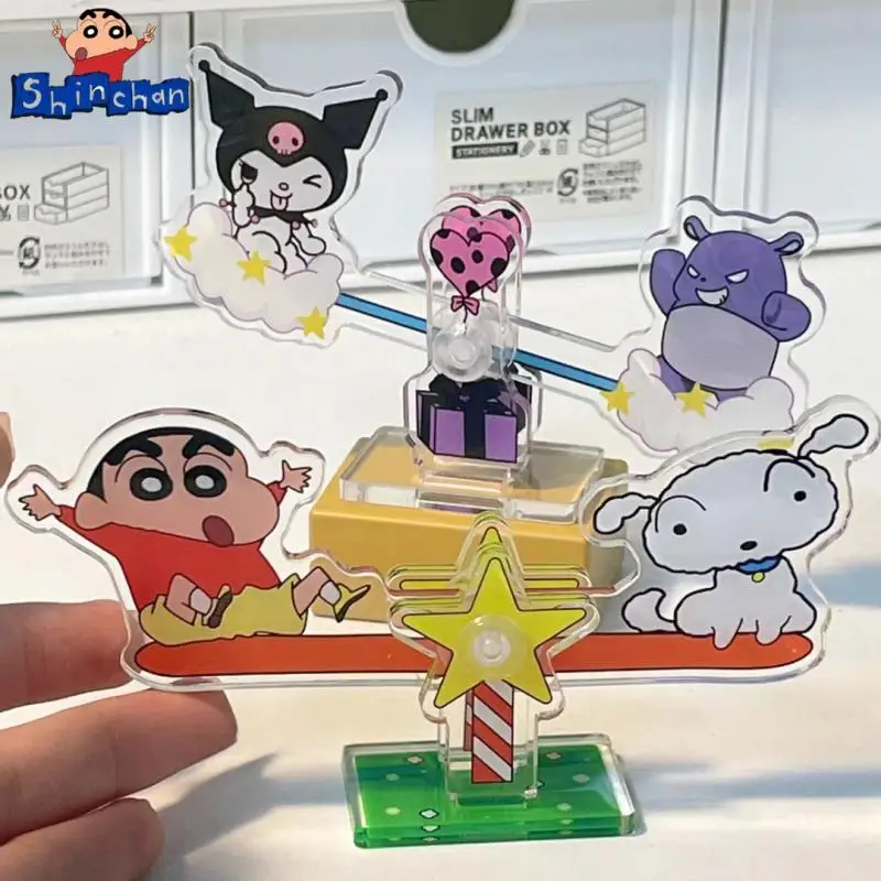 

Crayon Shin-Chan Desktop Ornaments Creativity Acrylic The Swing Seesaw Kawaii Standing Sign Decorate Accessories Girlfriend Gift