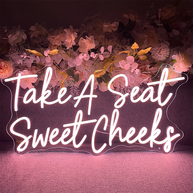 Take a Seat Sweet Cheeks Led Neon Sign for Beautyroom Salon Decor USB Powered Neon Lights  Home Party Decoration Gifts