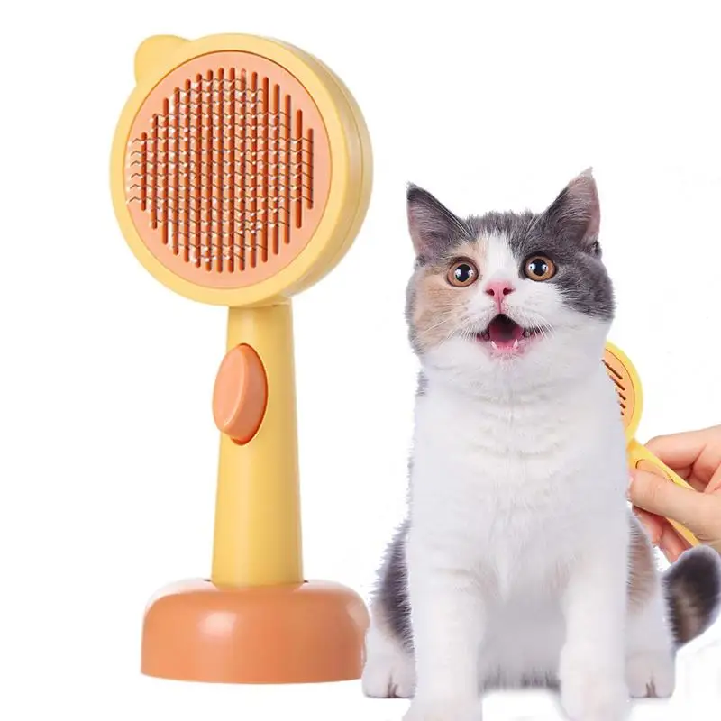 

Dog Combs For Grooming Cat Brush For Shedding And Grooming Pet Pet Brush Tool With Cleaning Button For Cat Dog Short Long Hair