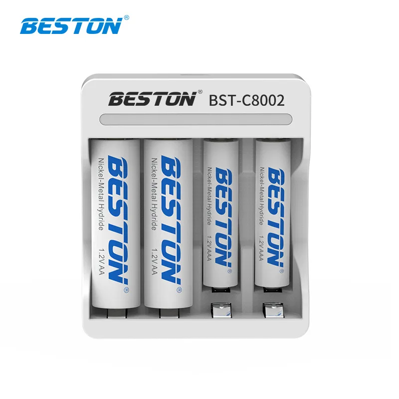 

Beston 4 Slots AA AAA Ni-MH Fast Charging Rechargeable Battery Charger With USB Cable Short Circuit Protection Battery Station