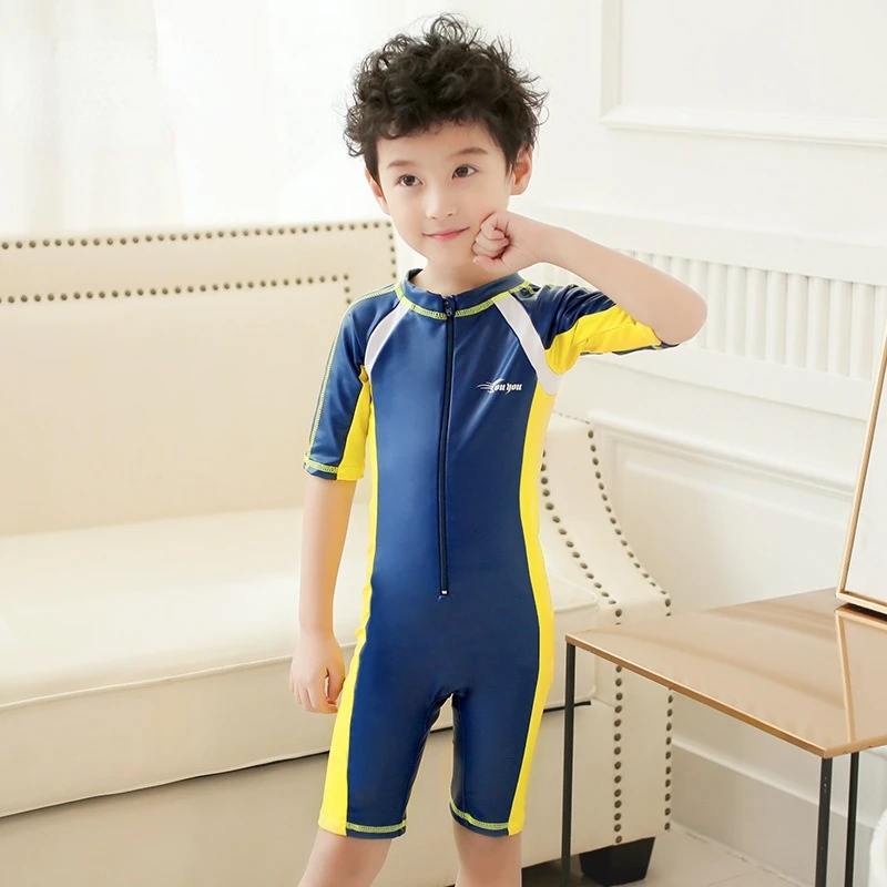 Children One Piece Swimsuit Kids Girls Swimwear Boys Long Short Sleeve Surfing Wear Bathing Suit Baby Sandy Rash Guard 2-15Years |
