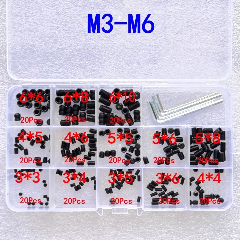 Набор винтов M3 M4 M5 M6 12 9 из нержавеющей стали с шестигранной головкой