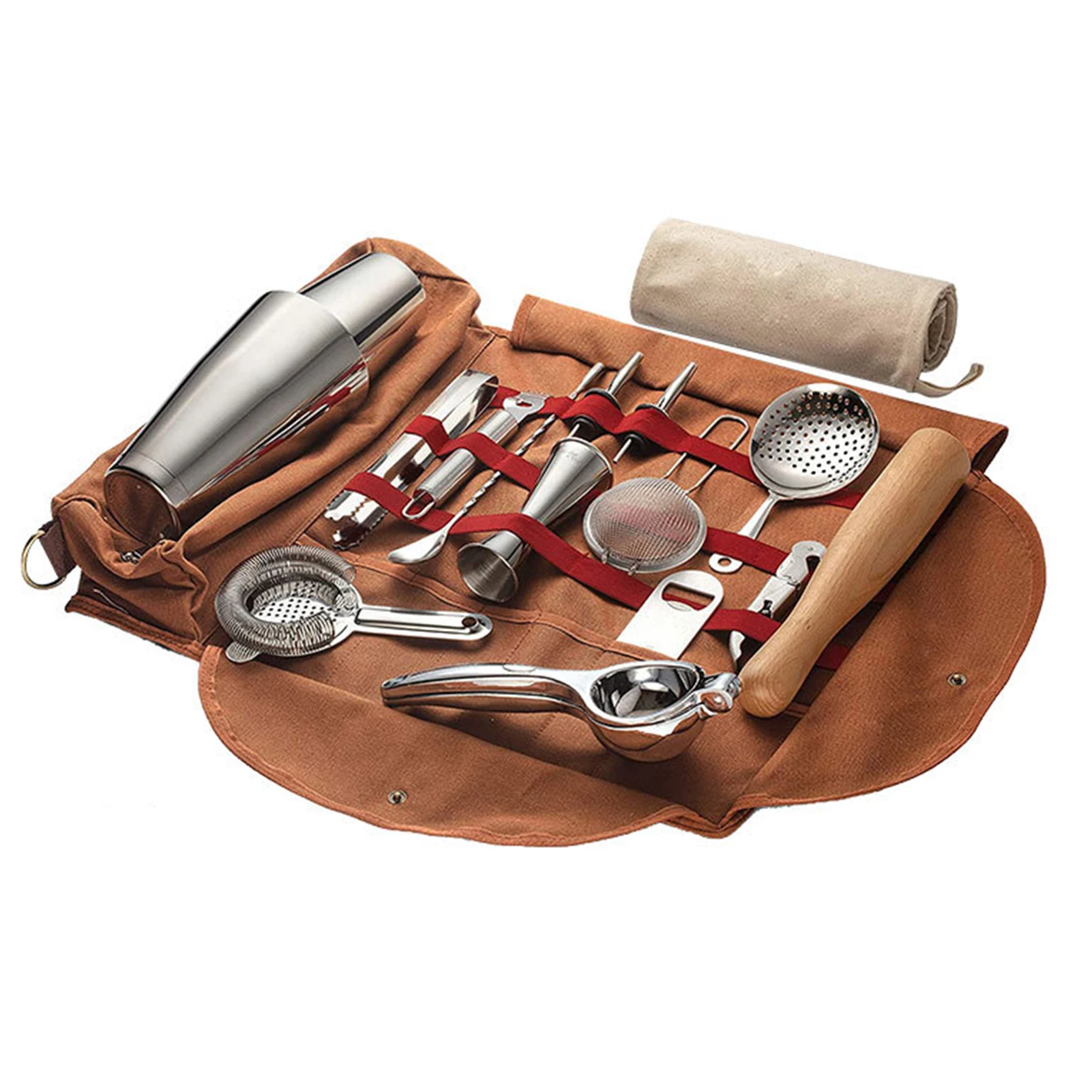

Portable Bar Canvas Tool Bag Professional Bartender Travel Bag Cocktail Shaker Wine Set Storage Bag Without Tools kitchen tools