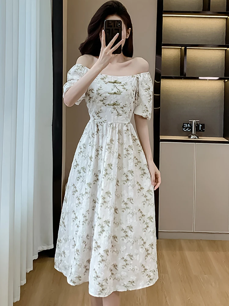 Женское жаккардовое Повседневное платье с принтом модель 2024 года корейский