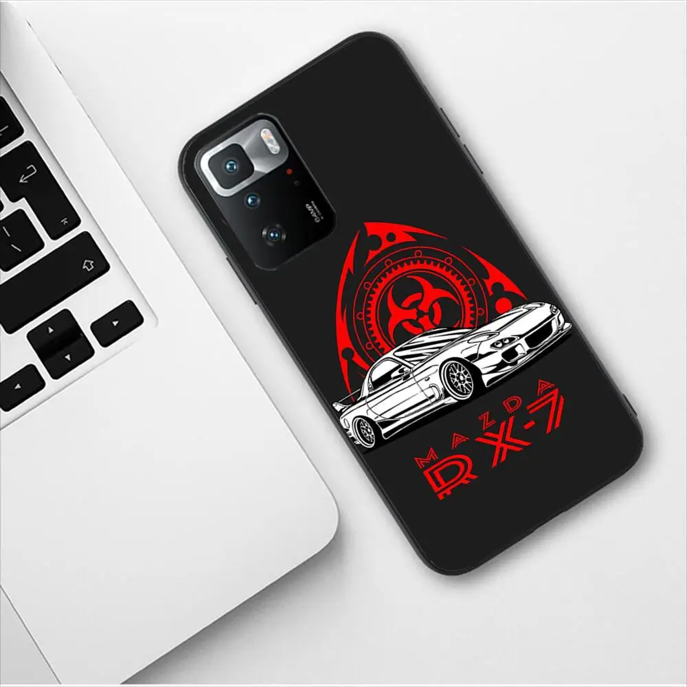 Mazda Sports Car New Fashion Black Phone Case For Redmi 9 9A 7A 10 8A 10A 8 Note 11 10S 7 11S Plus POCO X3 Pro Soft Phone Covers