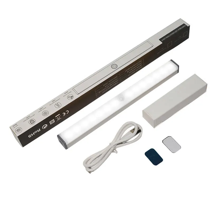 

LED Light Cabinet Lighting Adjustable PIR Motion Sensor USB Rechargeable Black Aluminum Kitchen Cabinets Lights Lighting Lamp