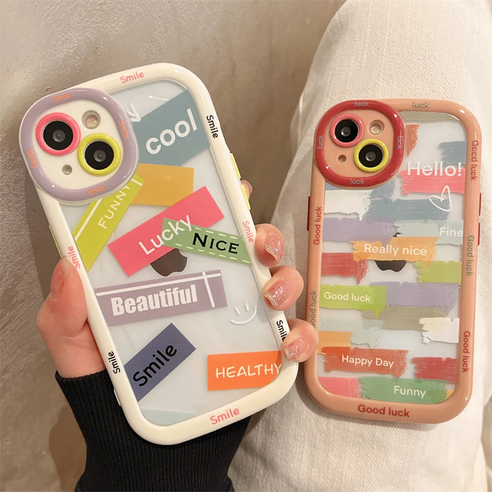 

Fashion Graffiti Letter Shockproof Bumper Clear Phone Case For iPhone 14 13 12 11 Pro Max Cute Soft Silicone Back Cover Case