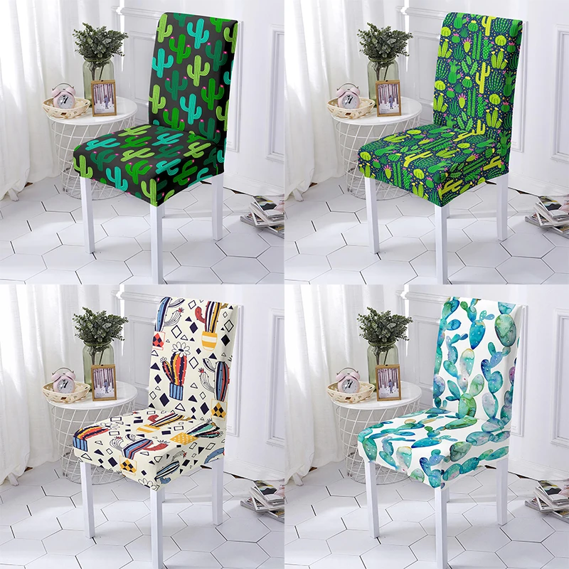 

Универсальный пыленепроницаемый эластичный обеденный декор из спандекса с изображением кактуса в мультяшном стиле для ресторана и домашн...