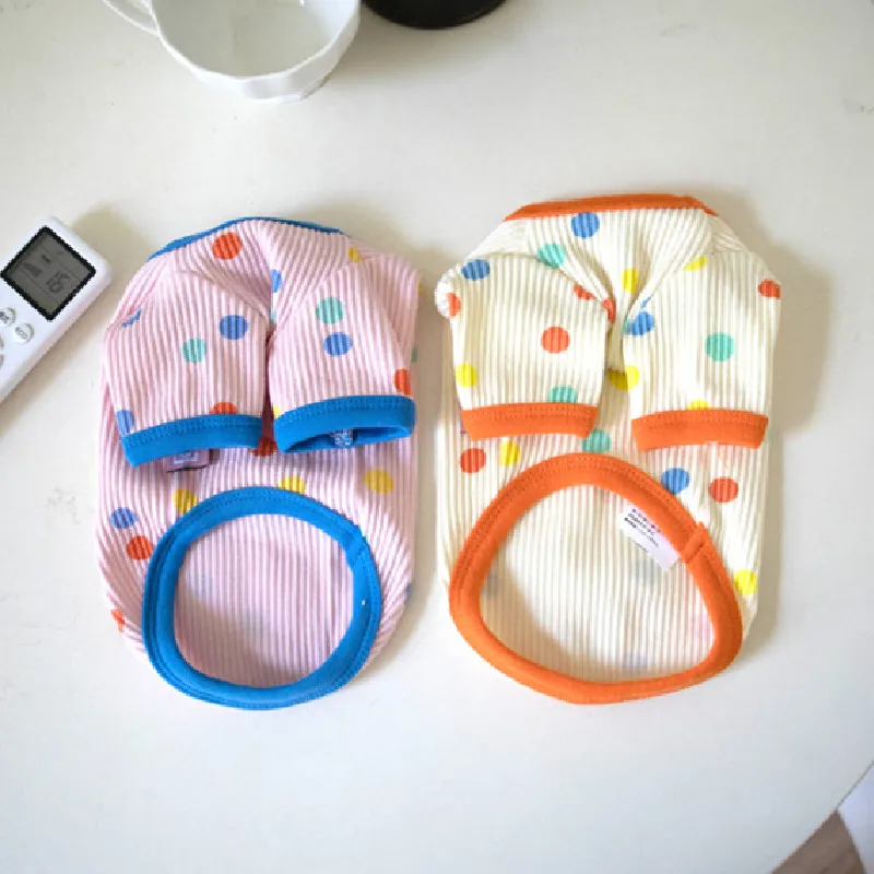 2023 симпатичная футболка в горошек для собак Тедди Йоркширский терьер зимние