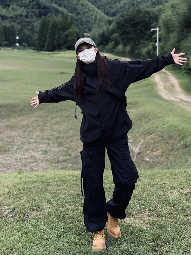 Американские черные комбинезоны Мужская Черная куртка воина подходящие брюки