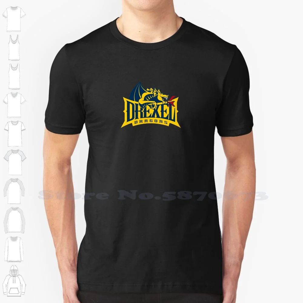 

Drexel Dragons Logo Casual Streetwear Print Logo T-shirt Graphic 100% Cotton Tee