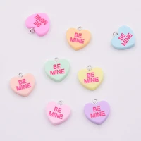 10pcsset diy love heart resin flat back cabochon charms pendants for diy earrings bracelet necklace jewelry accessories