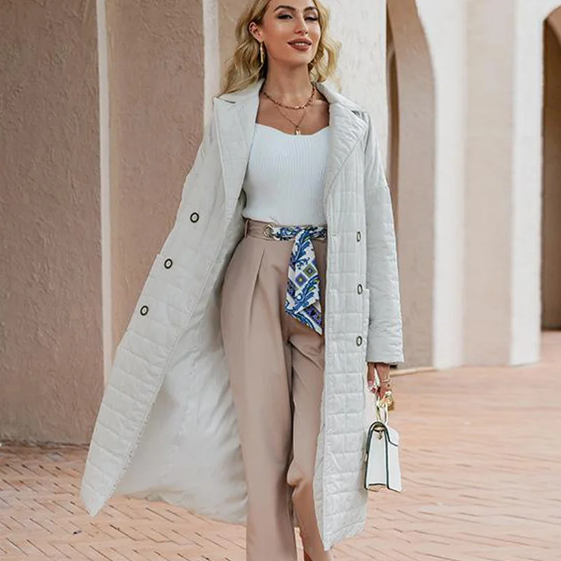 Women's Down Jacket, White Casual Women's Mid-length Down Jacket Temperament And Fashionable Autumn And Winter Clothing