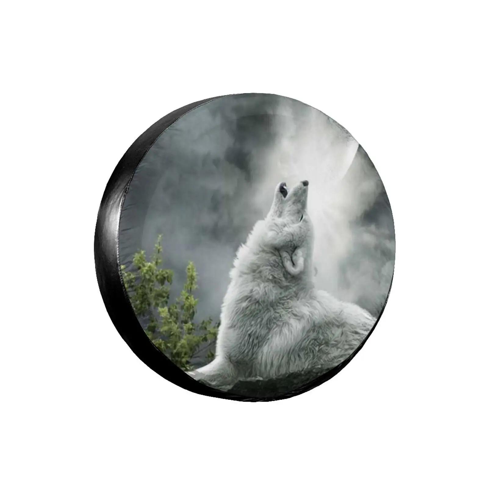 

3D Printed Wolf Spare Tire Cover Waterproof Dust-Proof UV Sun Wheel Tire Cover Fit for Jeep,Trailer,