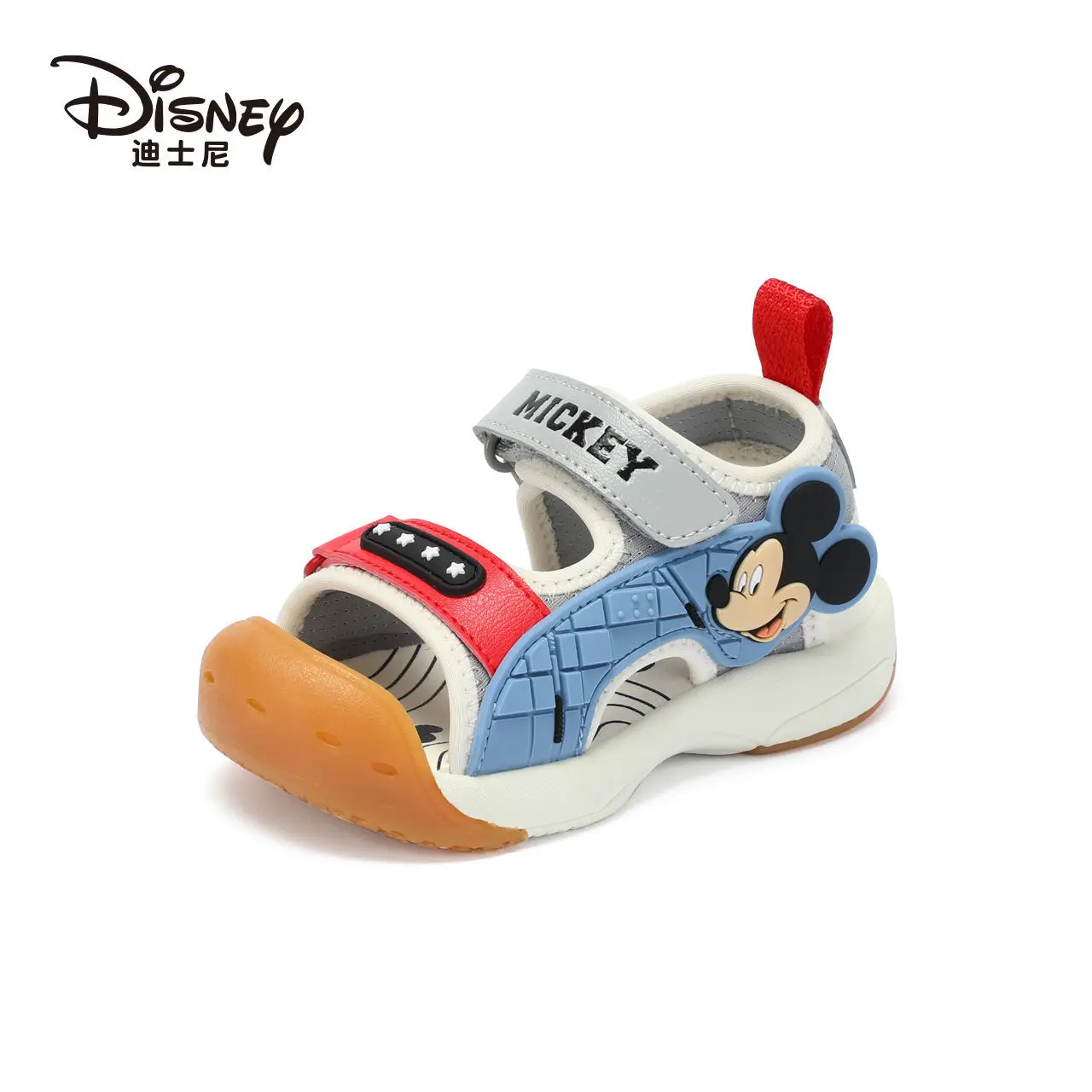 

Disney Children's Casual Shoes Mickey Mouse Cartoon Boys' Sandals Summer Anti-skid Children Red Blue Round Toe Shoes Size 22-30