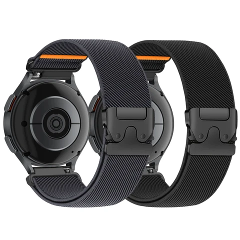 2 шт. Эластичный нейлоновый ремешок для Samsung Galaxy Watch 7/6/5/4 20/22 мм