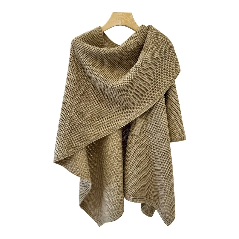 8-цветная новая вязаная накидка крест-накрест большой кардиган с маятником