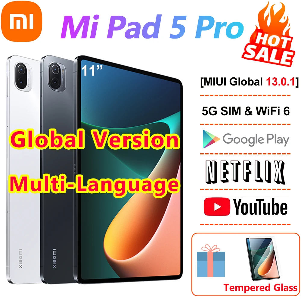[Global ROM] Xiaomi Tablet 5 Pro M870 6G+128G / 8G+256G 5G SIM WIFI 6 2.5K LCD Screen Study/Office/Gams Multi-Language Pad