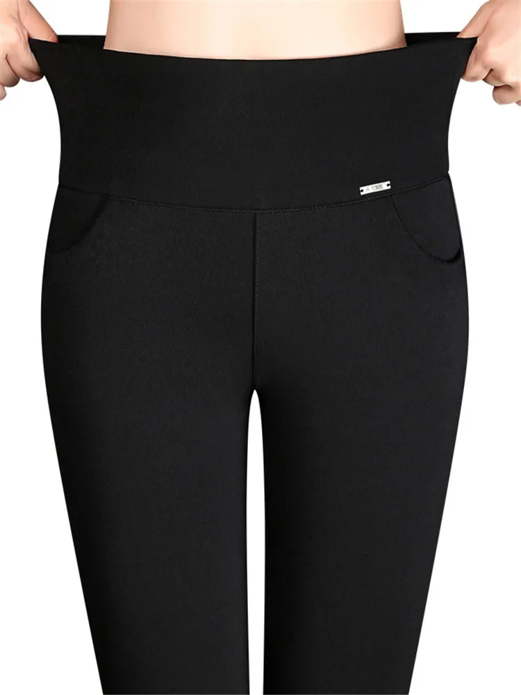 

Леггинсы YRRETY с эффектом пуш-ап, штаны с высокой талией для фитнеса, тонкие женские спортивные повседневные женские модные эластичные черные до щиколотки с карманами