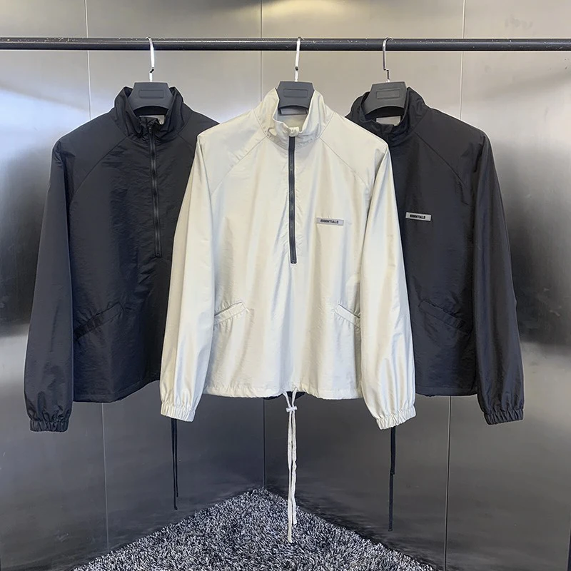

Модная ветровка для мужчин и женщин, тонкая куртка, уличная одежда, свободные куртки большого размера на молнии в стиле хип-хоп
