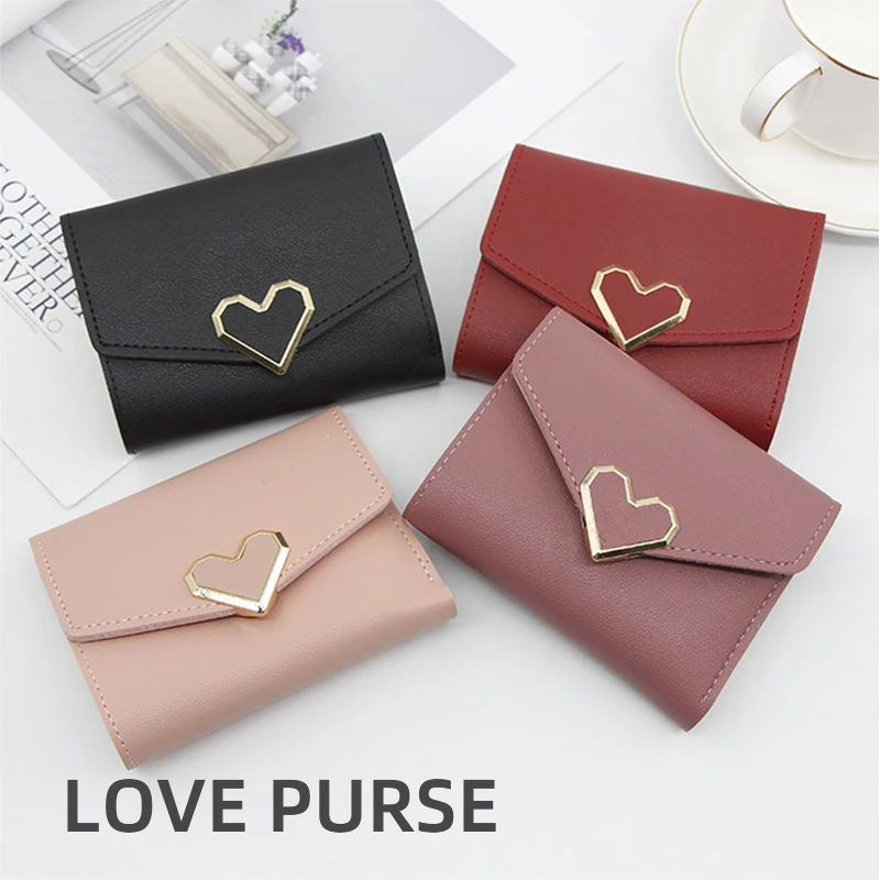 

Ladies Wallet Simple Square Women's Wallet PU Leather Short Small Wallet Tassel Mini Coin Purse Women's ClutchCard Free Shipping