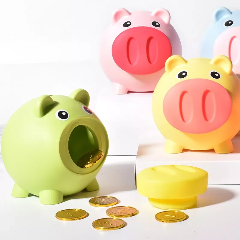 

Cartoon Piggy Bank Gifts for Children Funny Money Boxes Vinyl Cute Candy Piggy Bank Anti-fall Push Toy Sounding Kid's Cash B