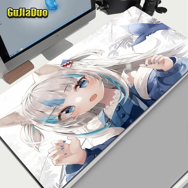 

40x90 Gawr Gura Cartoon Extra Large Mouse Pad Computer Game Table Desk Mat Non-slip Anime Mousepad Pc Cushion Gaming Accessories