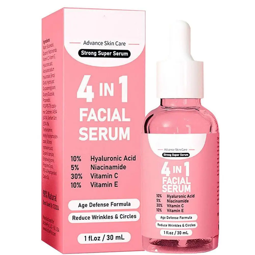 

4 In 1 Moisturizing Whitening Anti Wrinkle Aging Vitamin Brightening Hyaluronic Serum Acid Care Face C Shrink Serum Pores S Y1D4