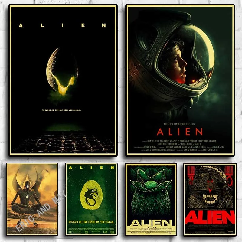 

Classic sci-fi retro movie posters, alien family walls, cafes, children's rooms, art decoration, painting wall stickers, fan