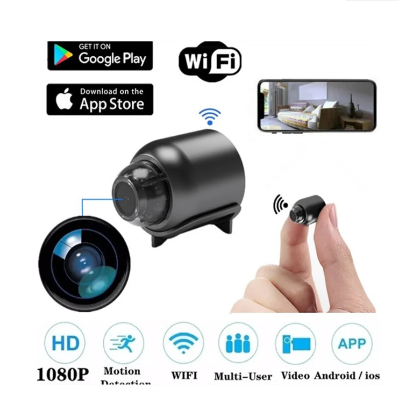 

Беспроводная мини-камера видеонаблюдения с ночным видением, Wi-Fi, 2021 P