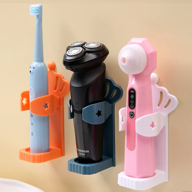 

2pcs Wall-mounted Electric Toothbrush Holders Free of Punch Toothpaste Storage Racks Shaver Storage Rack Shelves