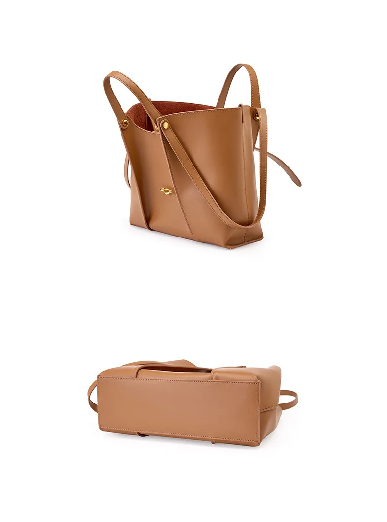 New Cowhide High Capacity Tote Cross Shoulder Women's Bag