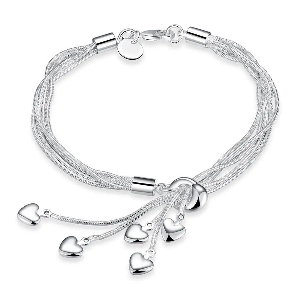 

Tai Chi Hanging Bracelet Heart Shaped Silver Jewelry Chain Bracelet