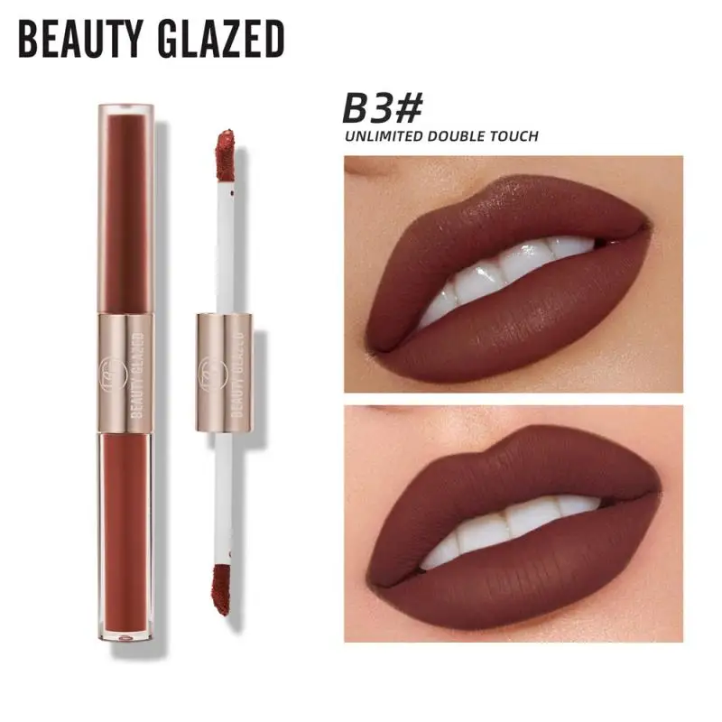

2 IN 1 Mirror Lip Gloss Matte Lipstick Set Grape Purple Sexy Women Lip Tint Waterproof Long Lasting Plump Lip Cosmetic 20 Colors