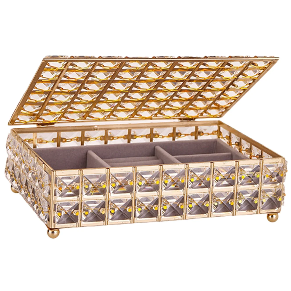 

Box Jewelry Ring Case Organizer Holder Storage Display Keepsake Trinket Crystal Earring Wedding Travel Container Necklace