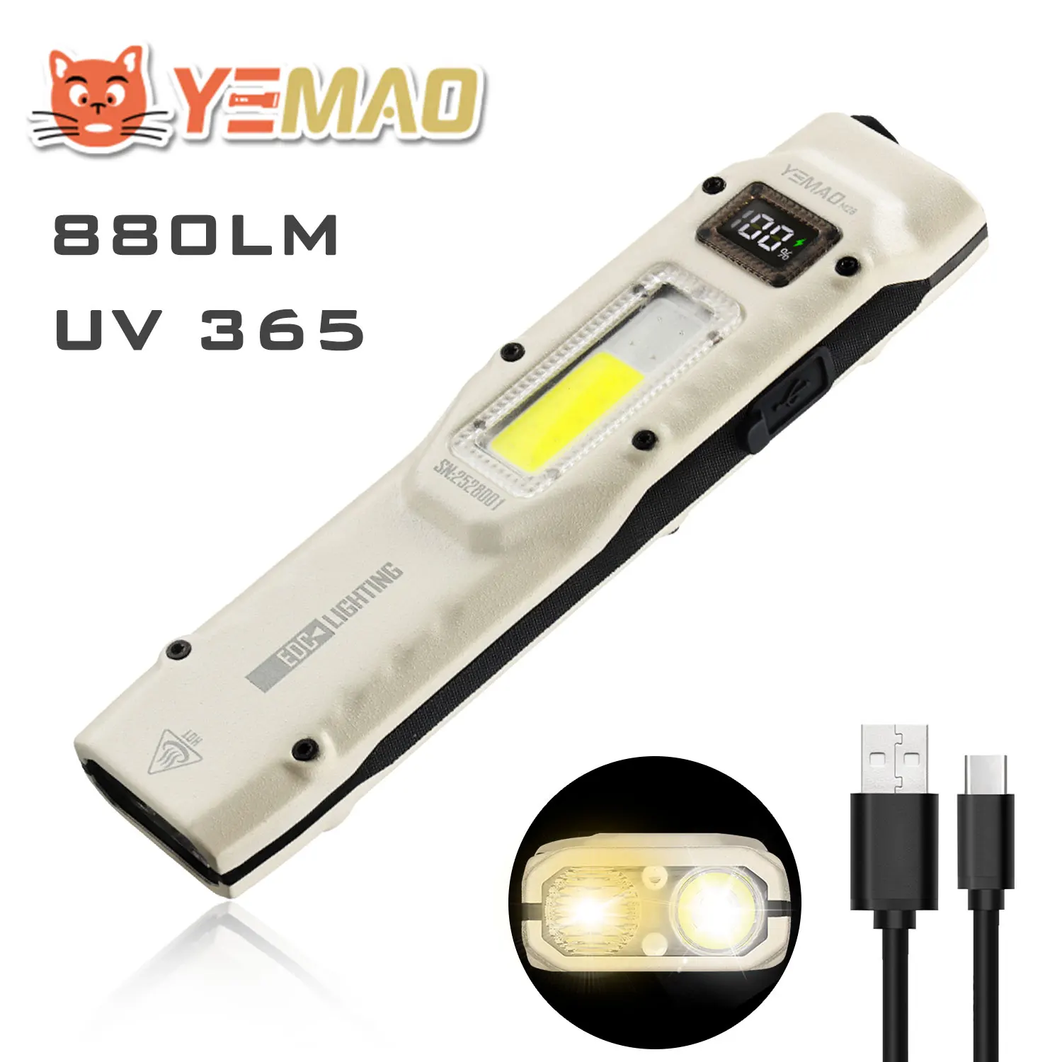 

YEMAO EDC Фонарь нержавеющая сталь белый свет