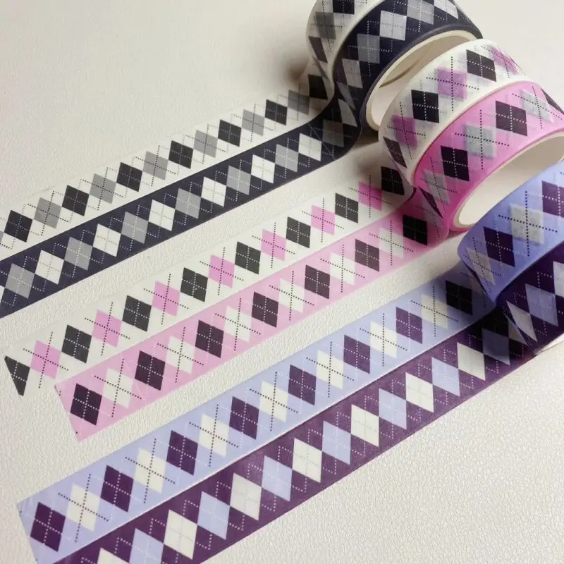 

Ins Vintage Rhombic Pattern And Paper Tape Diy Handbooks Decorative Material Photo Small Sticker Tape