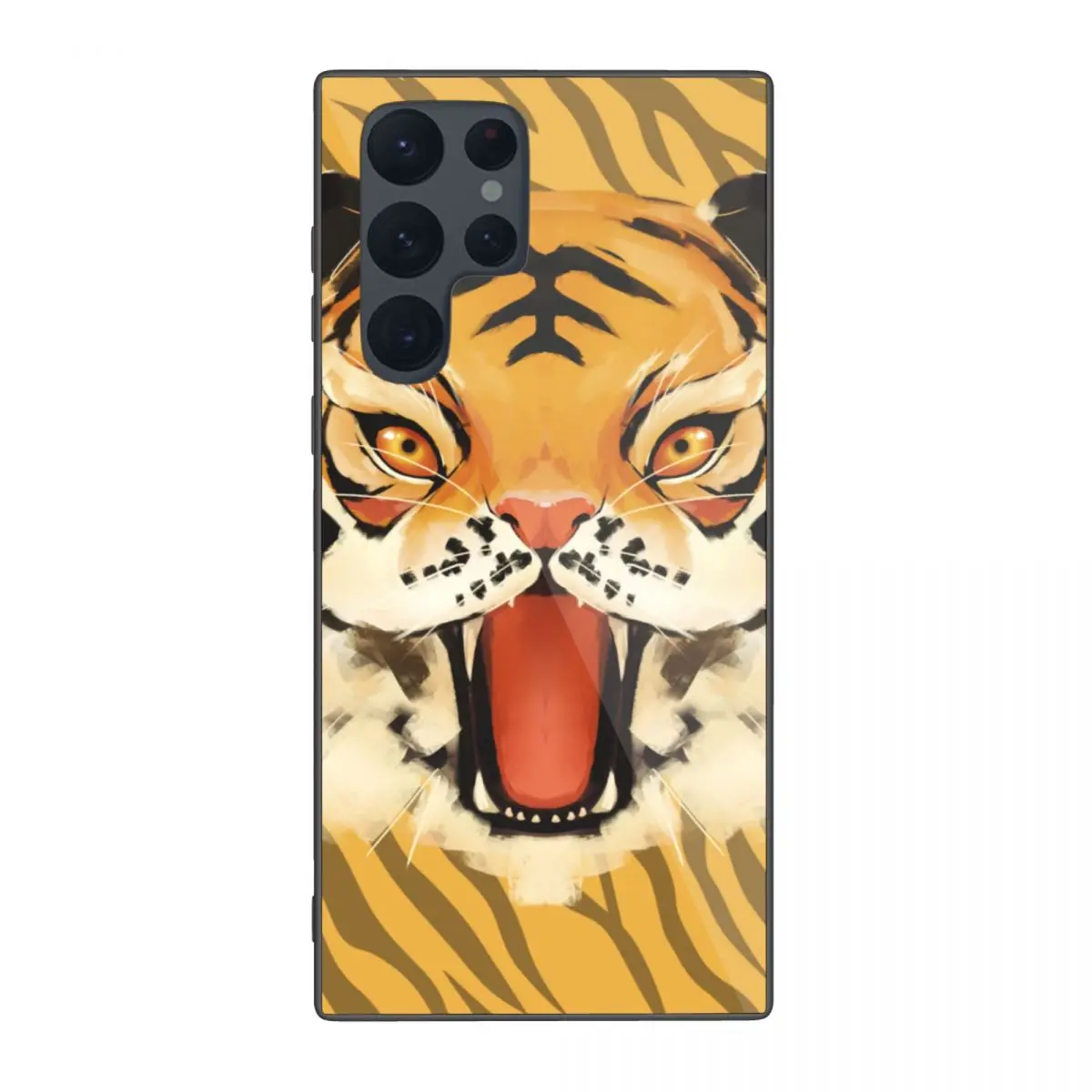 

Tiger Phone Case Tempered Glass For Samsung S22Ultra Cover Tempered Glass Case