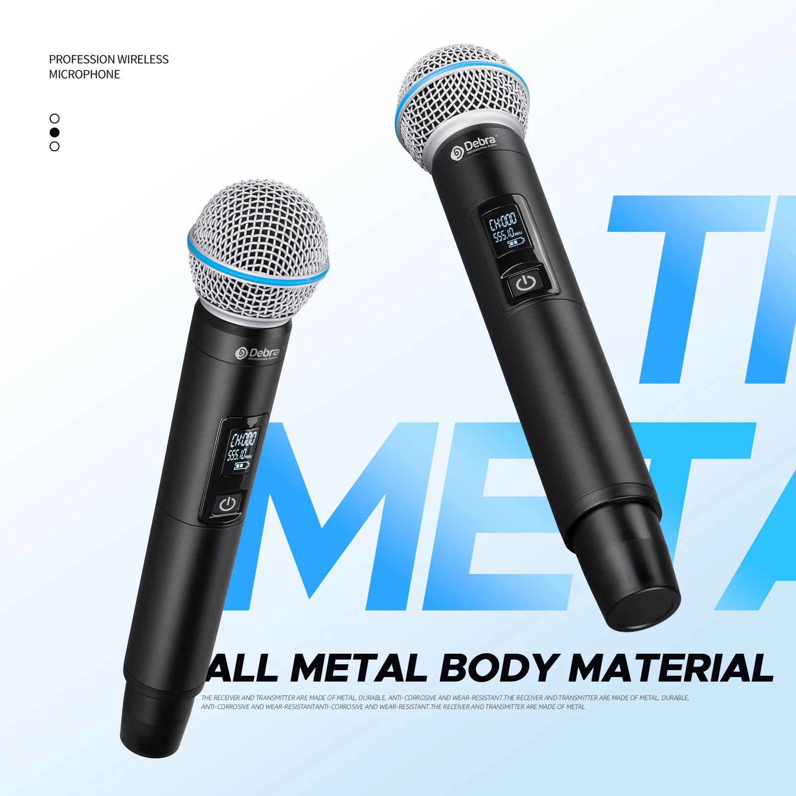 Беспроводная микрофонная система UHF Four-Antenna 2 канала