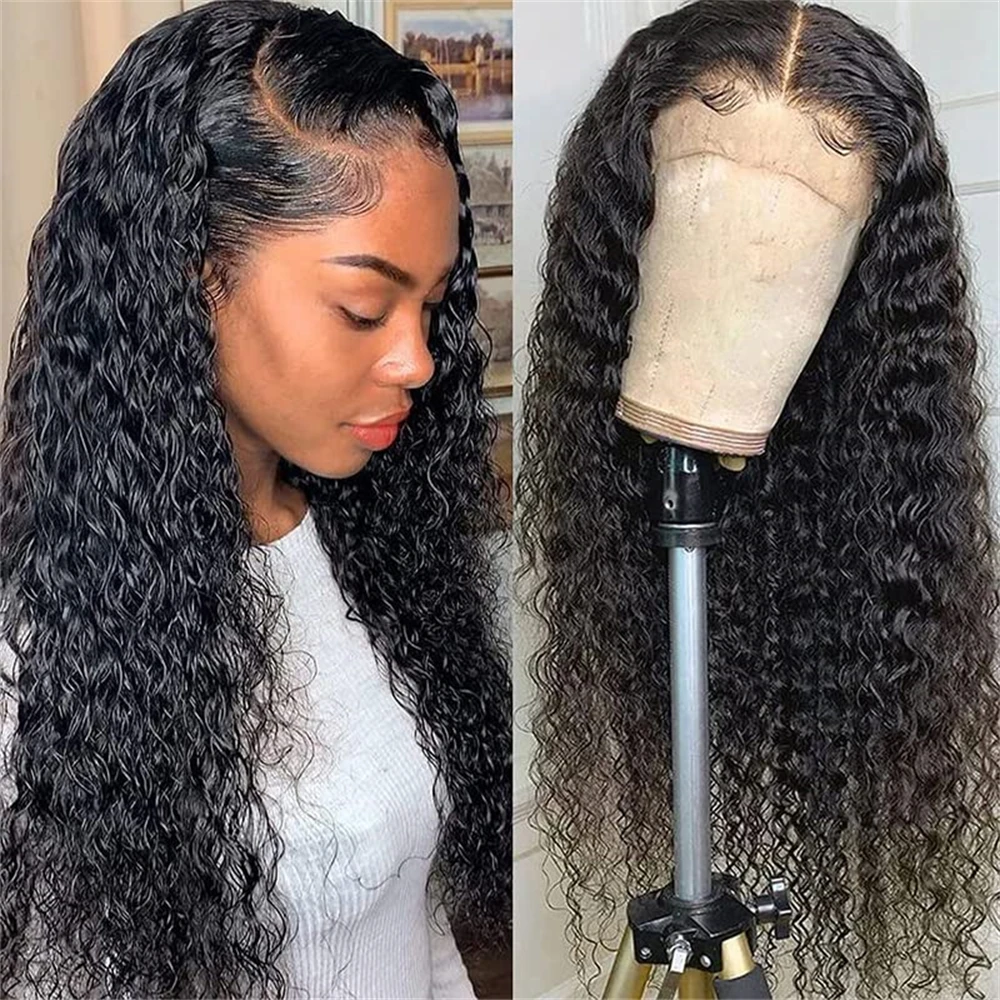 

Water Wave Lace Frontal Wig Pre Plucked With Baby Hair Remy Human Hair Wig 13x4 Deep Curly Lace Closure Wig Loose Water Lace Wig